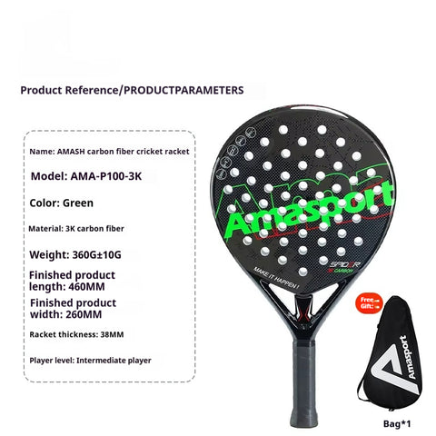 P100 3K Padel Racket, Green